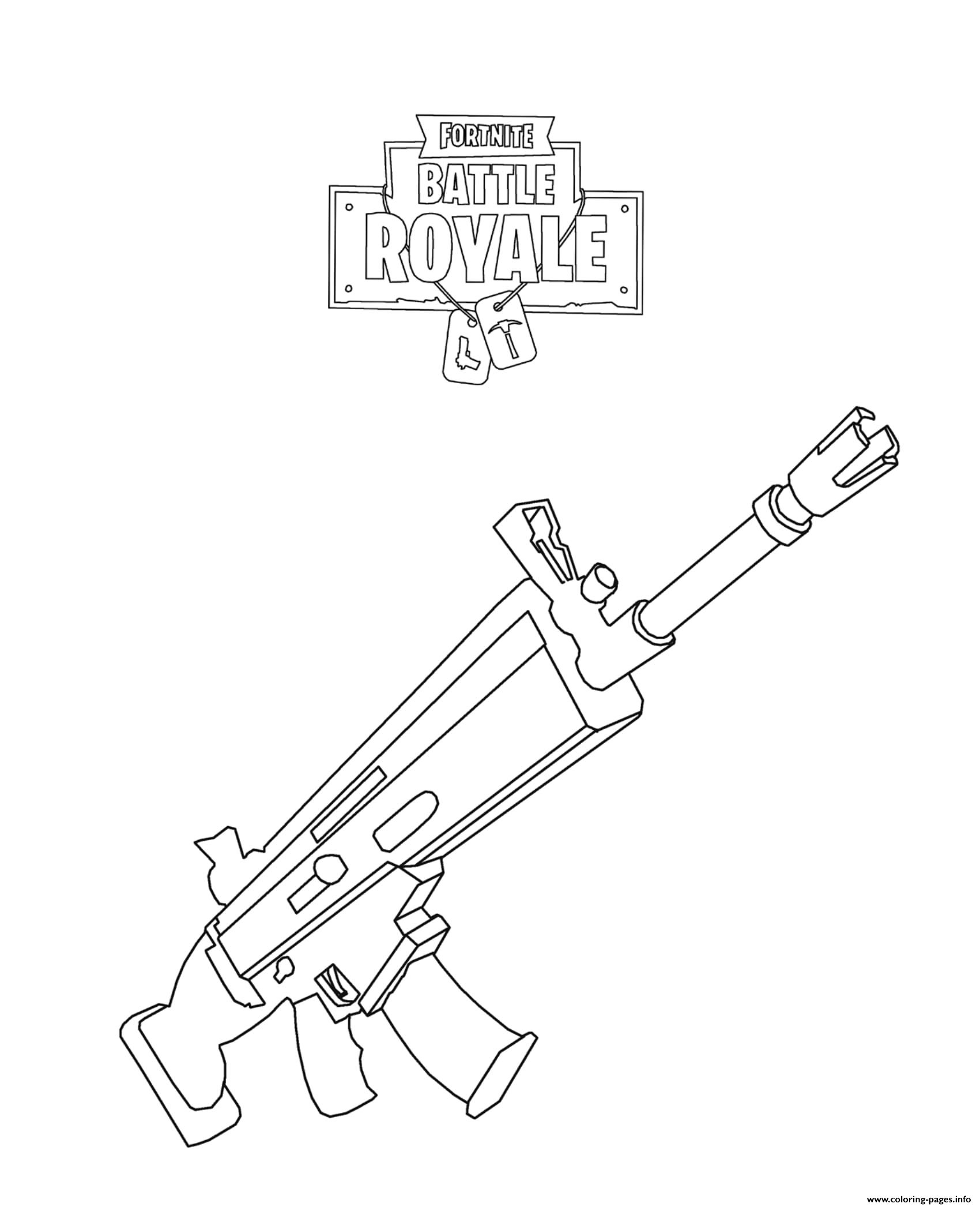 Coloring pages: Fortnite Scar Coloring Printable Sheets ...