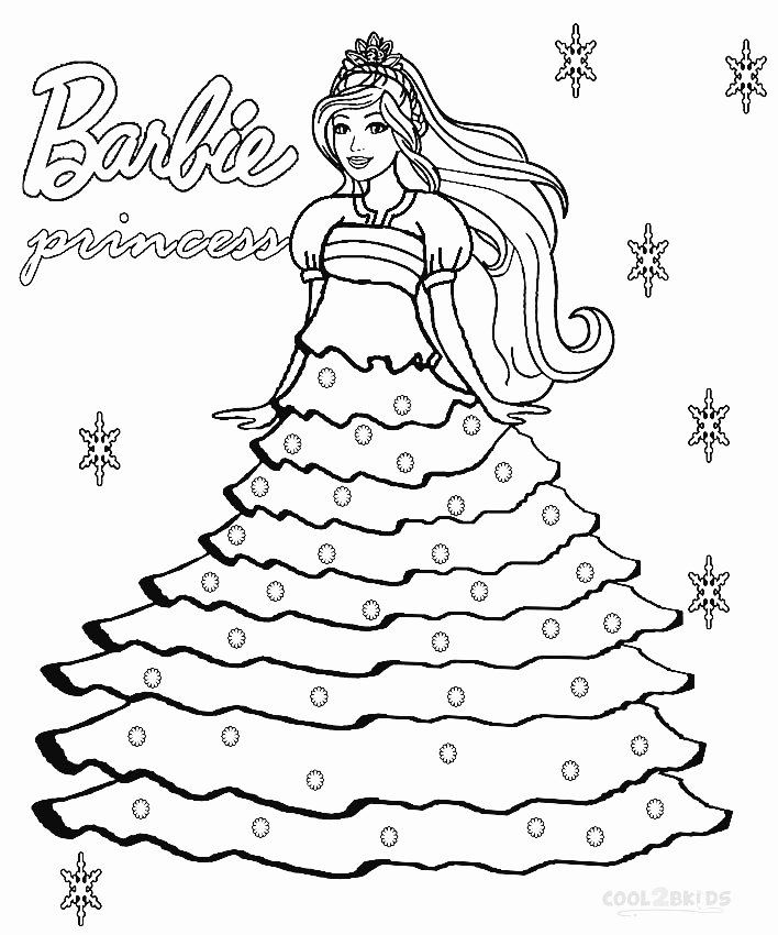 Barbie Princess Coloring Page Elegant Barbie Princess ...