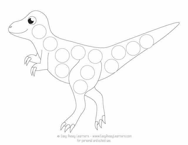 Free Dinosaurs Do a Dot Printables - Easy Peasy Learners