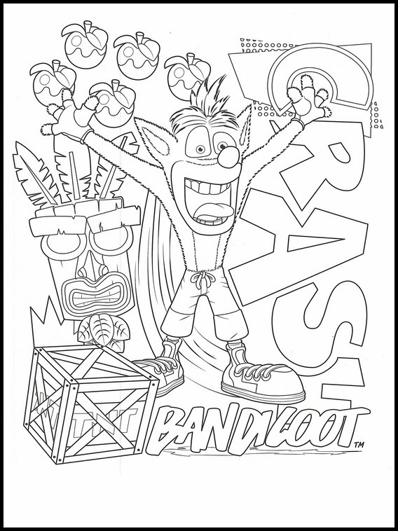 Crash Bandicoot Coloring Pages  Coloring Home