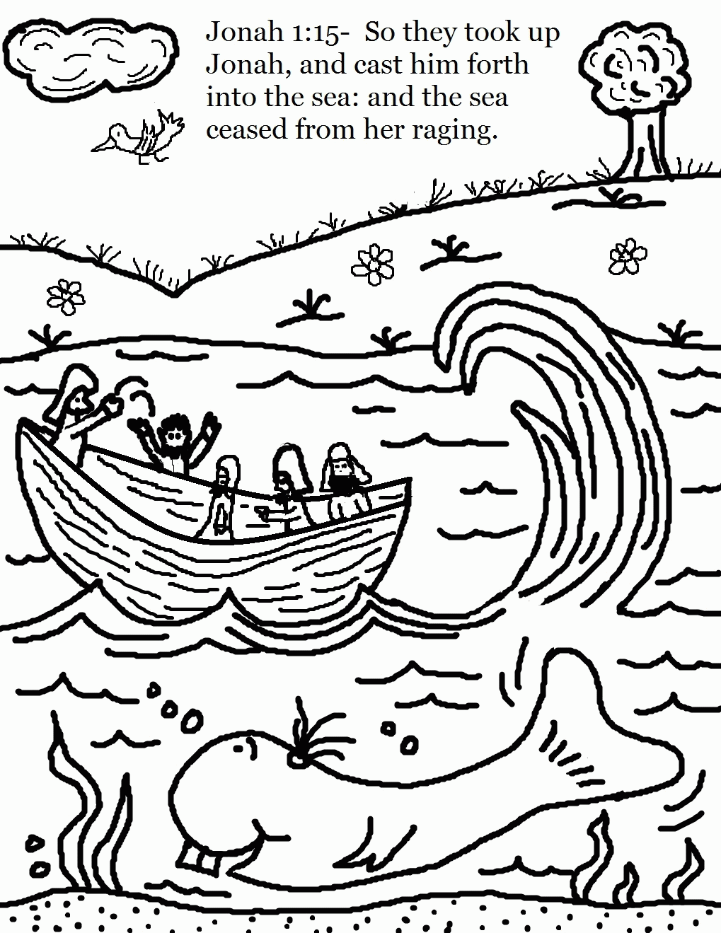 Printable Jonah And The Whale Coloring Pages - Widetheme