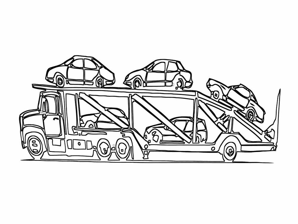 Free Car Transporter coloring pages. Free Printable Car Transporter  coloring pages.