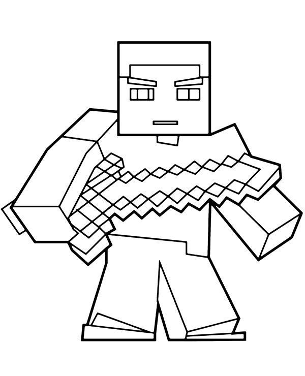 Printable Minecraft coloring page Steve - Topcoloringpages.net