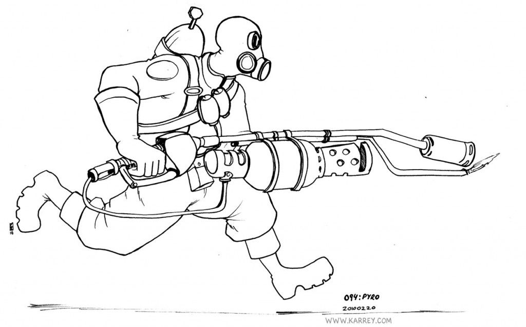 Team Fortress 2 Pyro Coloring Pages Sketch Coloring Page ...