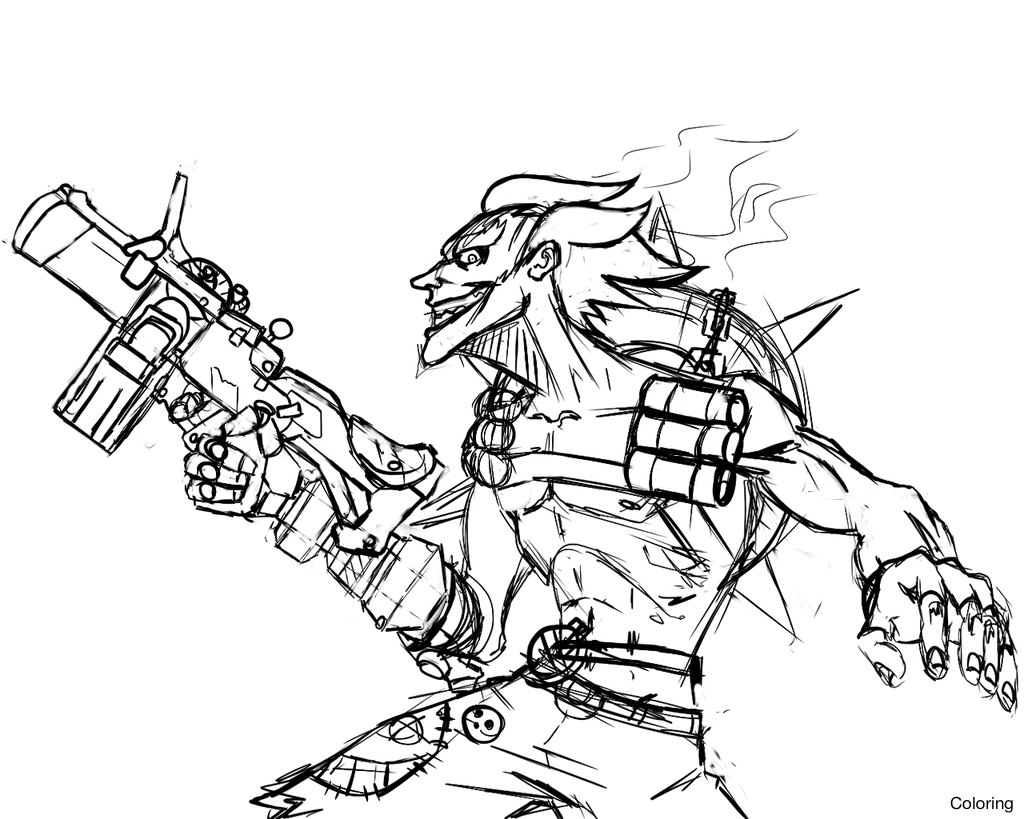Overwatch Coloring Pages Junkrat