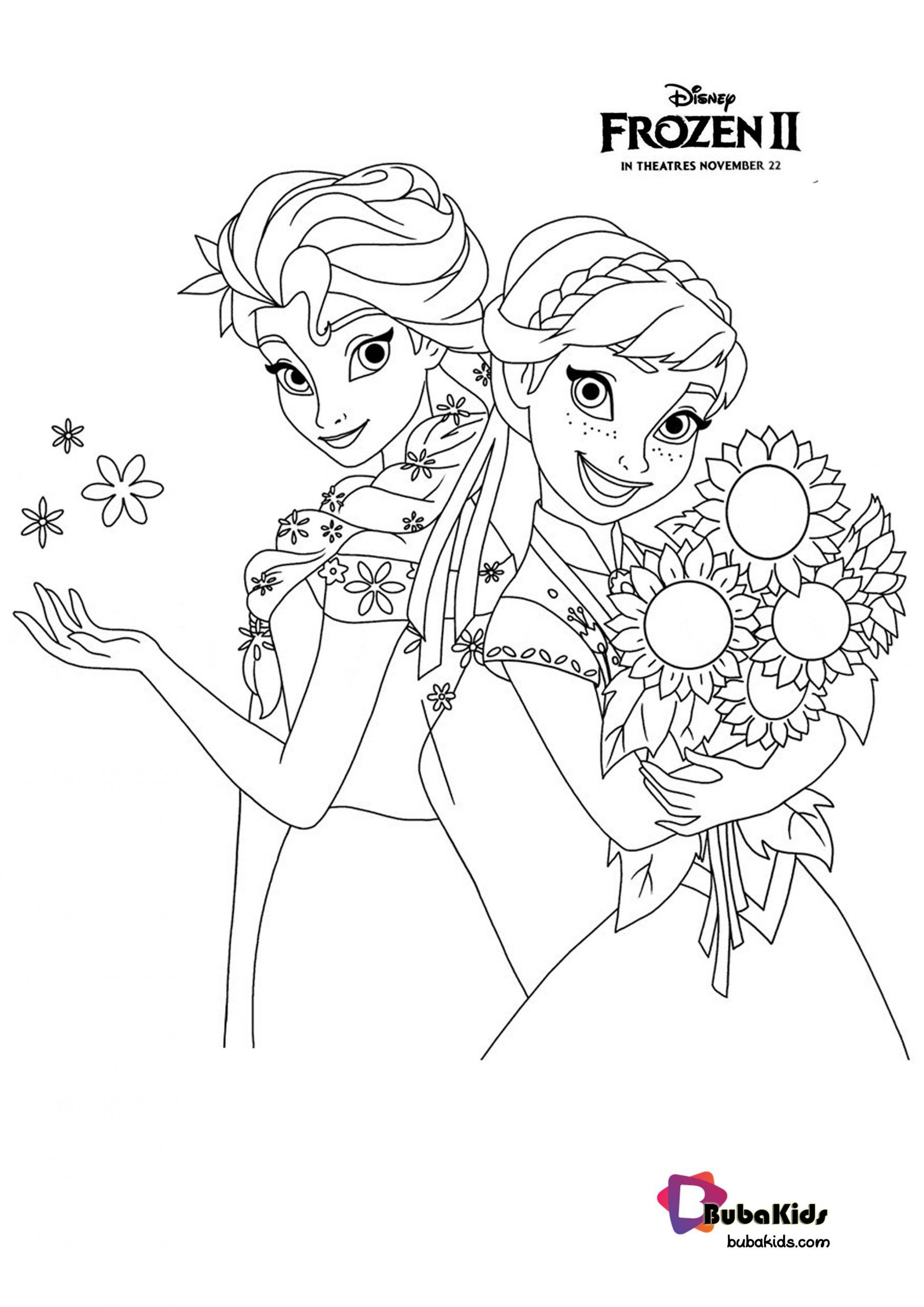 Frozen 2 Princess Anna Elsa Coloring Page Elsa Coloring Pages