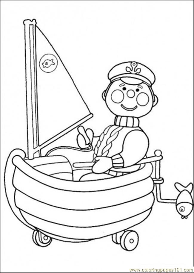 printable coloring page Police On The Boat Andy Pandy coloring 