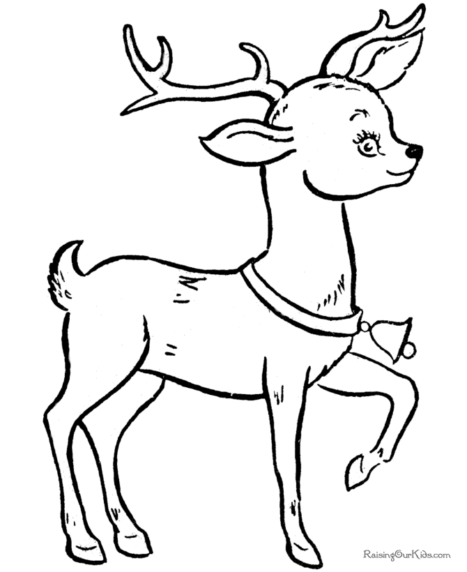 Christmas Reindeer Coloring Pages - 011