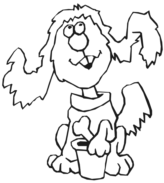 Dog Coloring Page | Dog With Bone