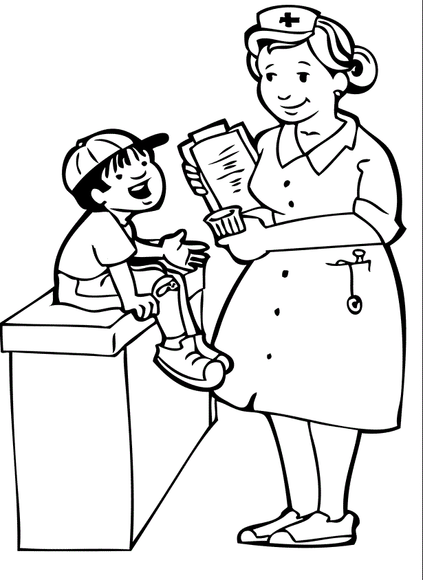 Wonder Doctor Hospital Coloring Page Kids - Doctor Day Coloring 
