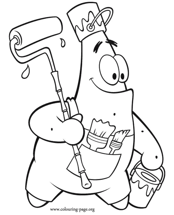 Young Artists Club Coloring Page Sponge Bob Patrick | Cartoon 