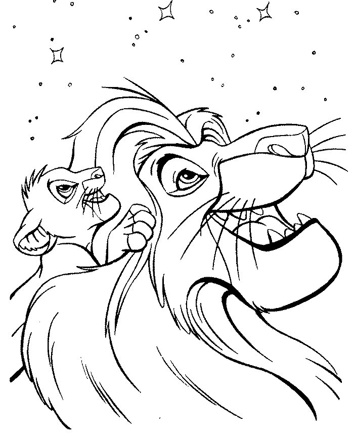 Simba With Flowers Lion King Coloring Pages - Disney Coloring 