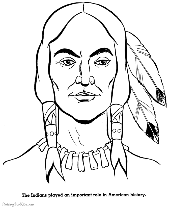 Thanksgiving Indian Brave Coloring Pictures 012