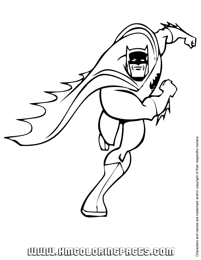 Free Superhero Batman Running Coloring Page | coloring pages