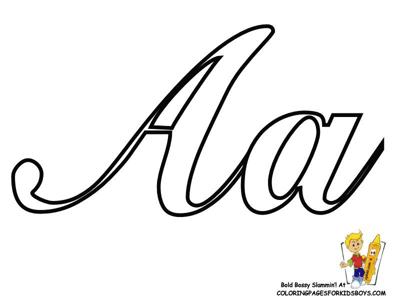 Classic Coloring Pages Alphabet | Cursive | Letters | Free 