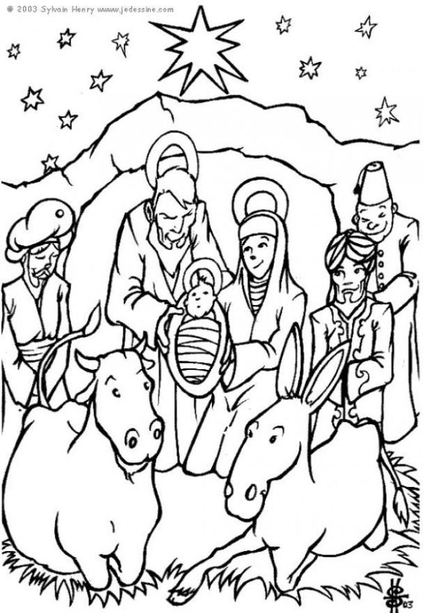 Coloring page Nativity scene - img 6448.