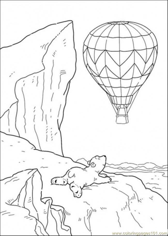 Coloring Pages Polar Bear Want To Ride The Baloon (Cartoons 