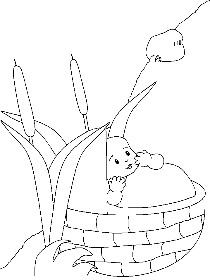 Printable Nw Babymoses Bible Coloring Pages - Coloringpagebook.com