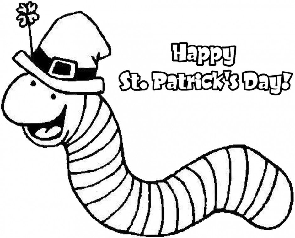 Vector Of A Cartoon Walking St Patricks Day Clover Coloring Page 