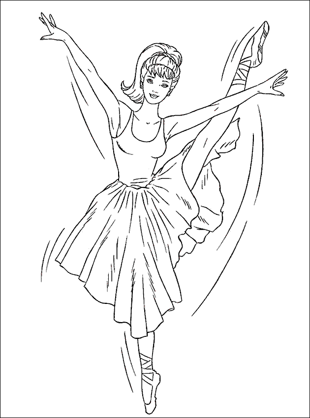 coloring books Barbie dancer to print and free download