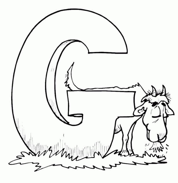 Alphabet Letter G With Girl Coloring Pages - Activity Coloring 