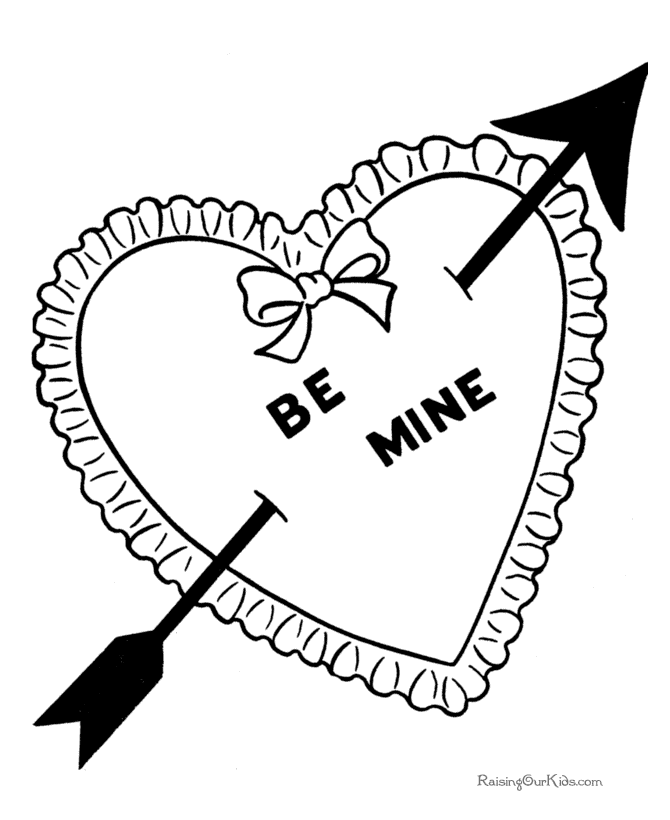 Valentine hearts coloring page for kid - 032