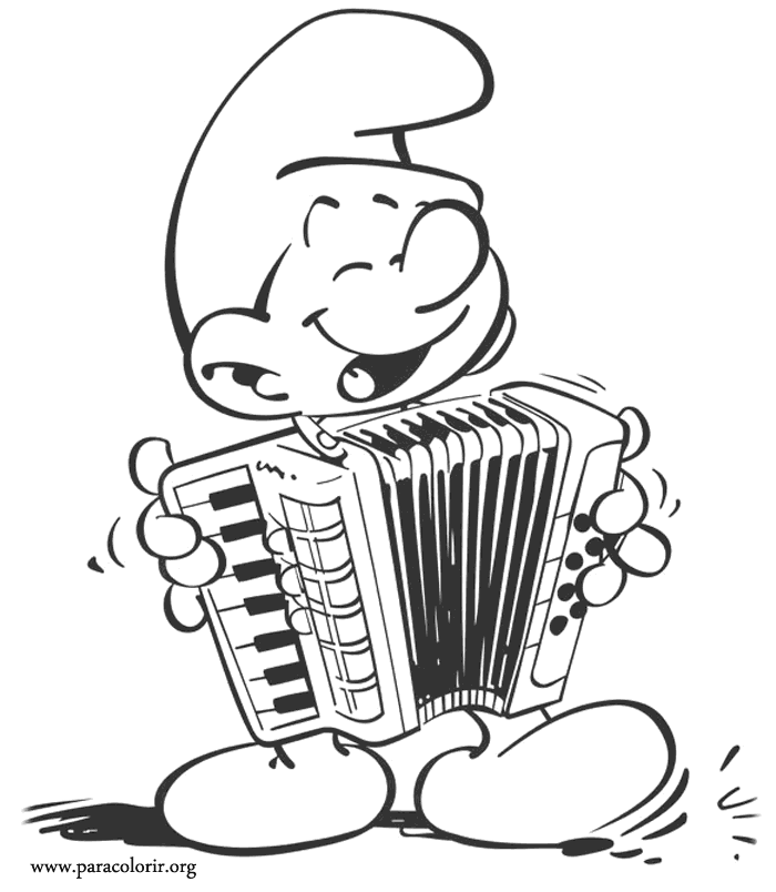 The Smurfs - Harmony Smurf coloring page