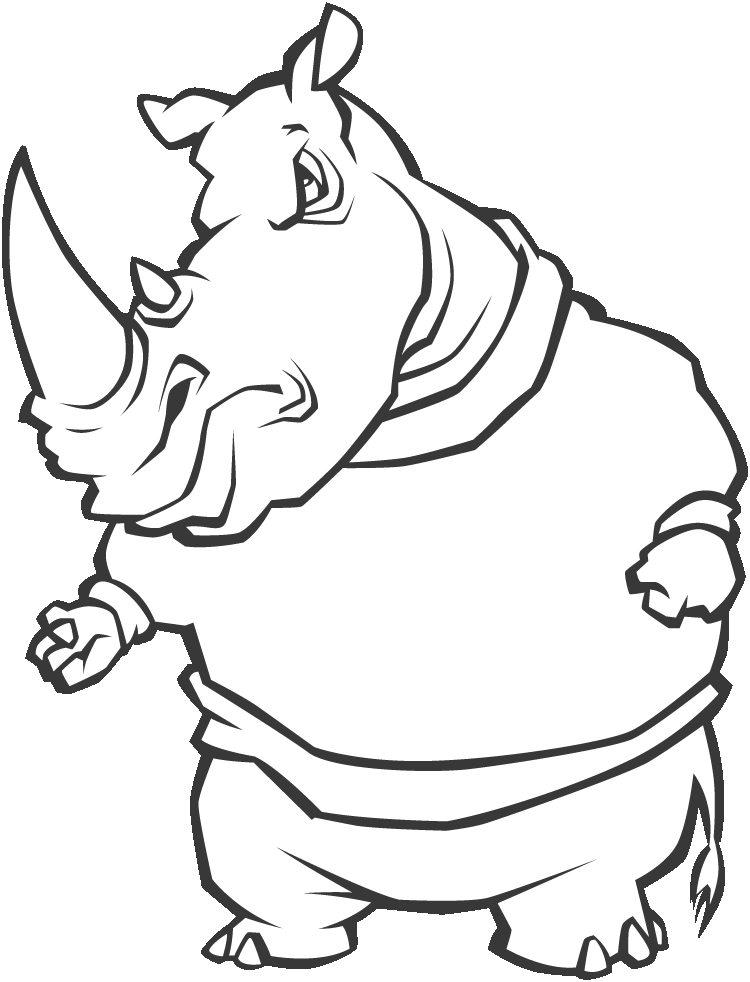Cartoon Rhino Coloring Online | Super Coloring