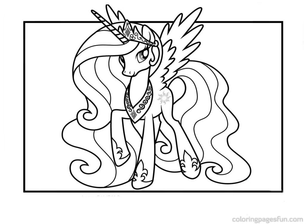 Kids Coloring My Little Pony Princess Celestia Coloring Pages For 