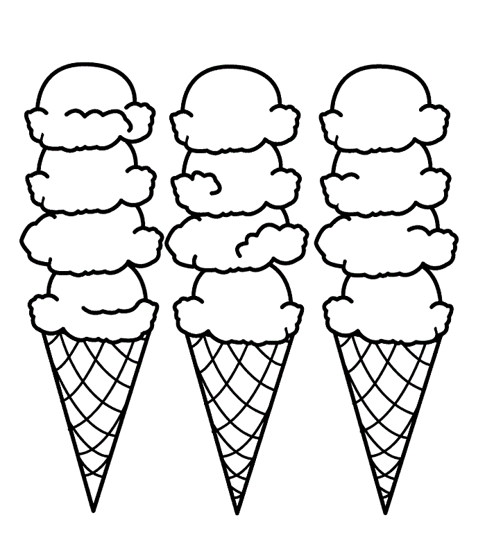 triple icecream Colouring Pages