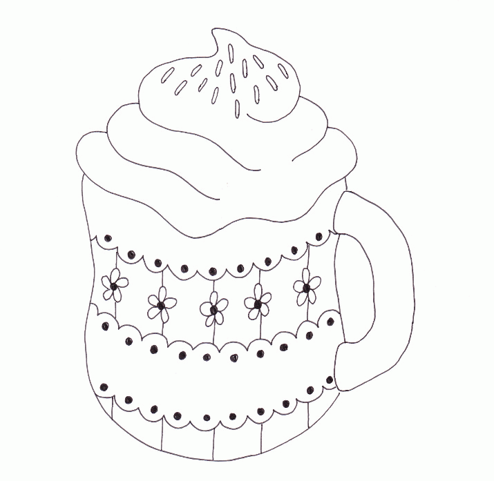 Hot cocoa coloring pages for kids