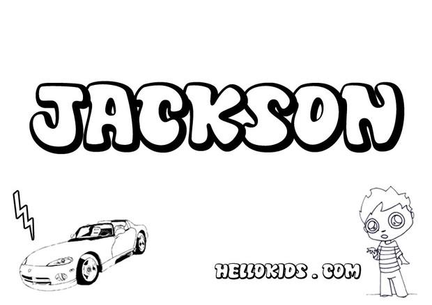 Jackson - Boys Names Coloring Page