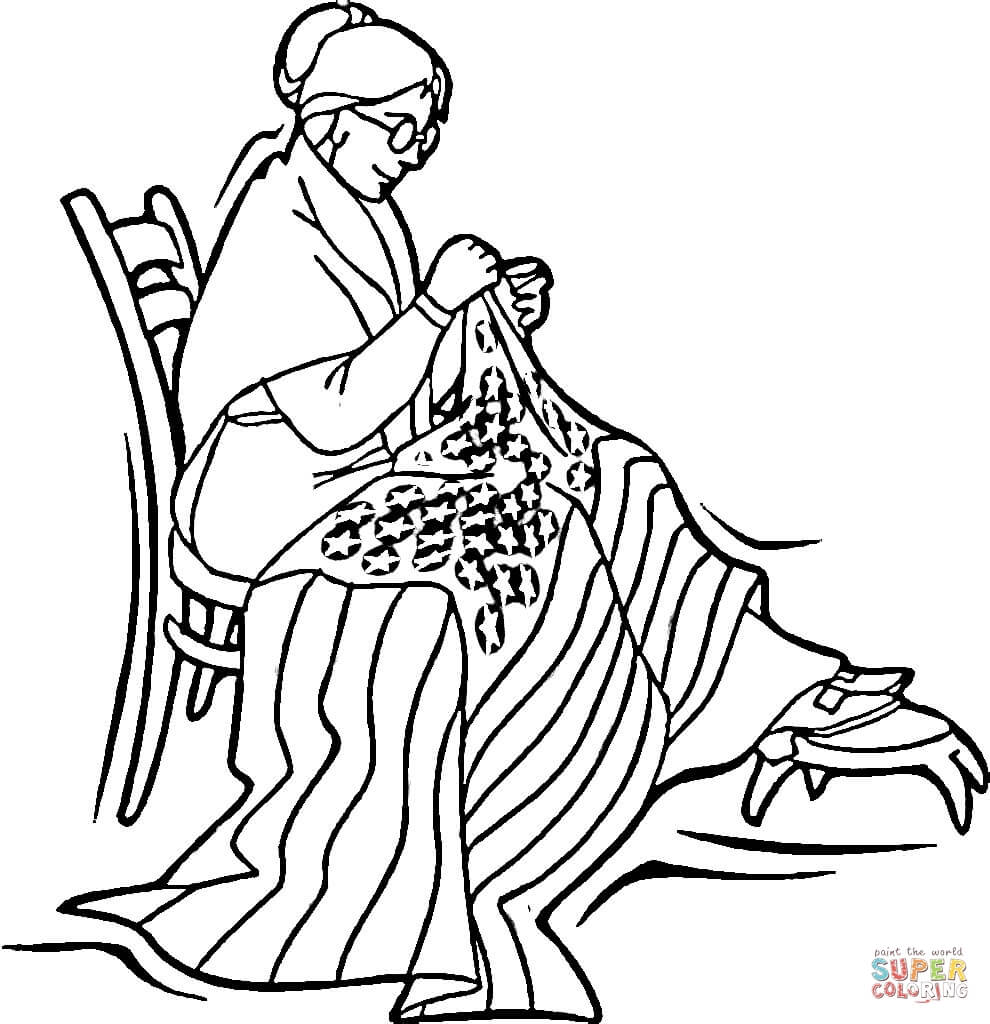 Betsy Ross coloring page | Free Printable Coloring Pages