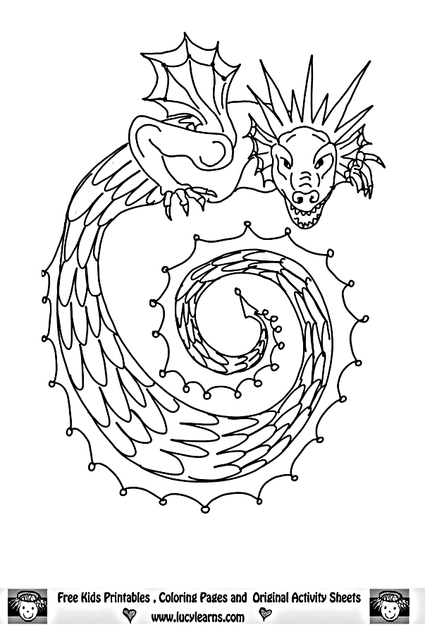 Dragon Coloring Sheets, Lucy Learns Free Dragon Coloring Sheet ...