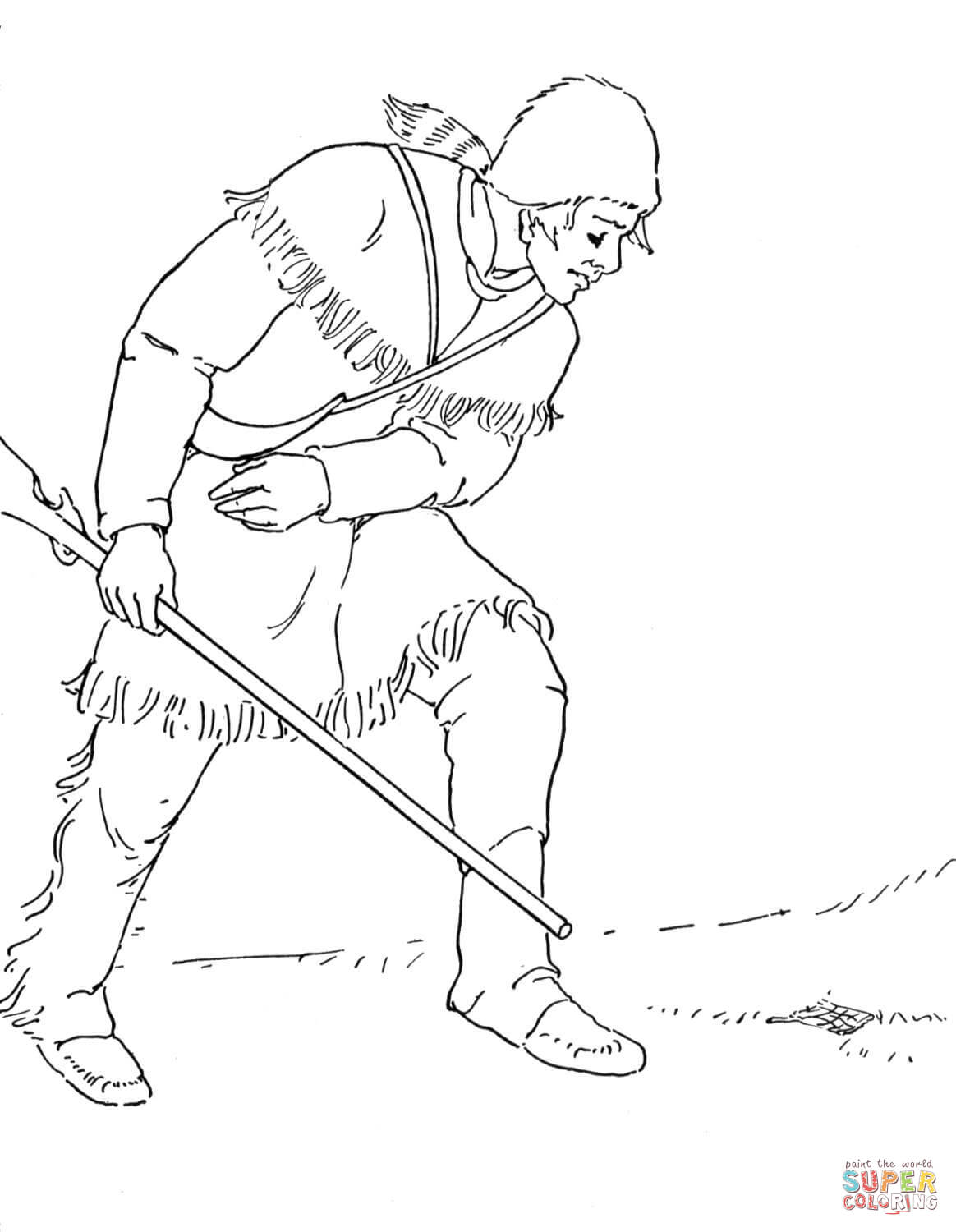 Daniel Boone Speaks to Indians coloring page | Free Printable ...