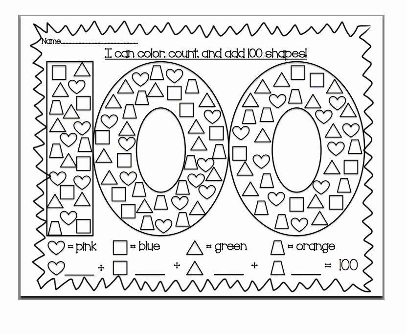 100 Day Printable Coloring Pages - Coloring Pages For All Ages