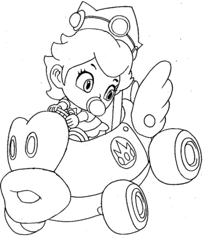 Mario Kart Wii Coloring Pages To Print - High Quality Coloring Pages
