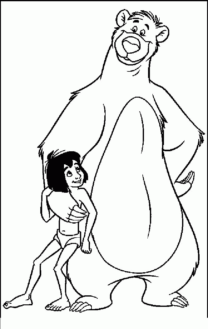 Jungle Book Mowgli Appointed Baloo | Jungle Book Coloring Pages ...