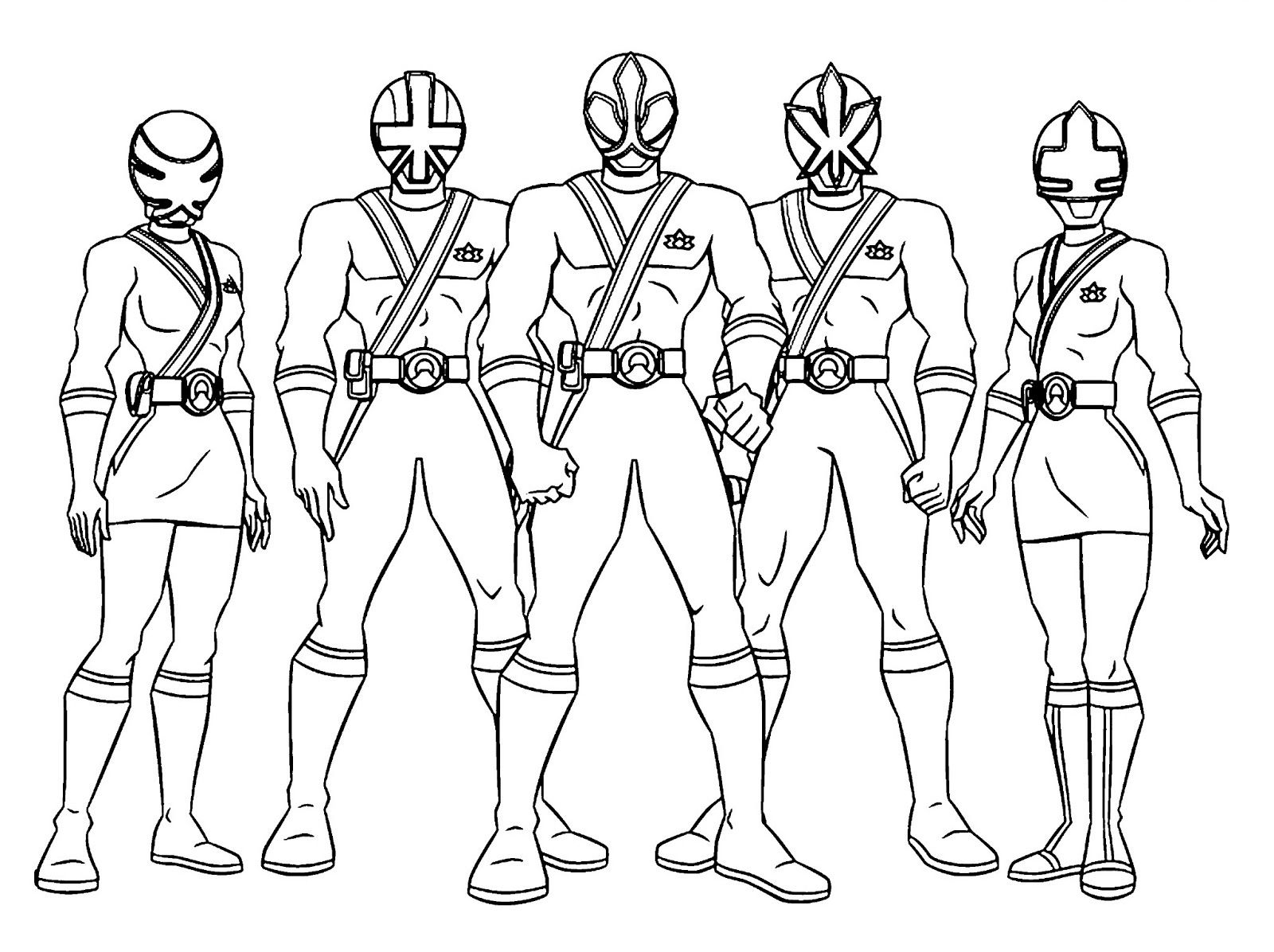 Power Rangers Squad Coloring Page - Free Printable Coloring Pages for Kids