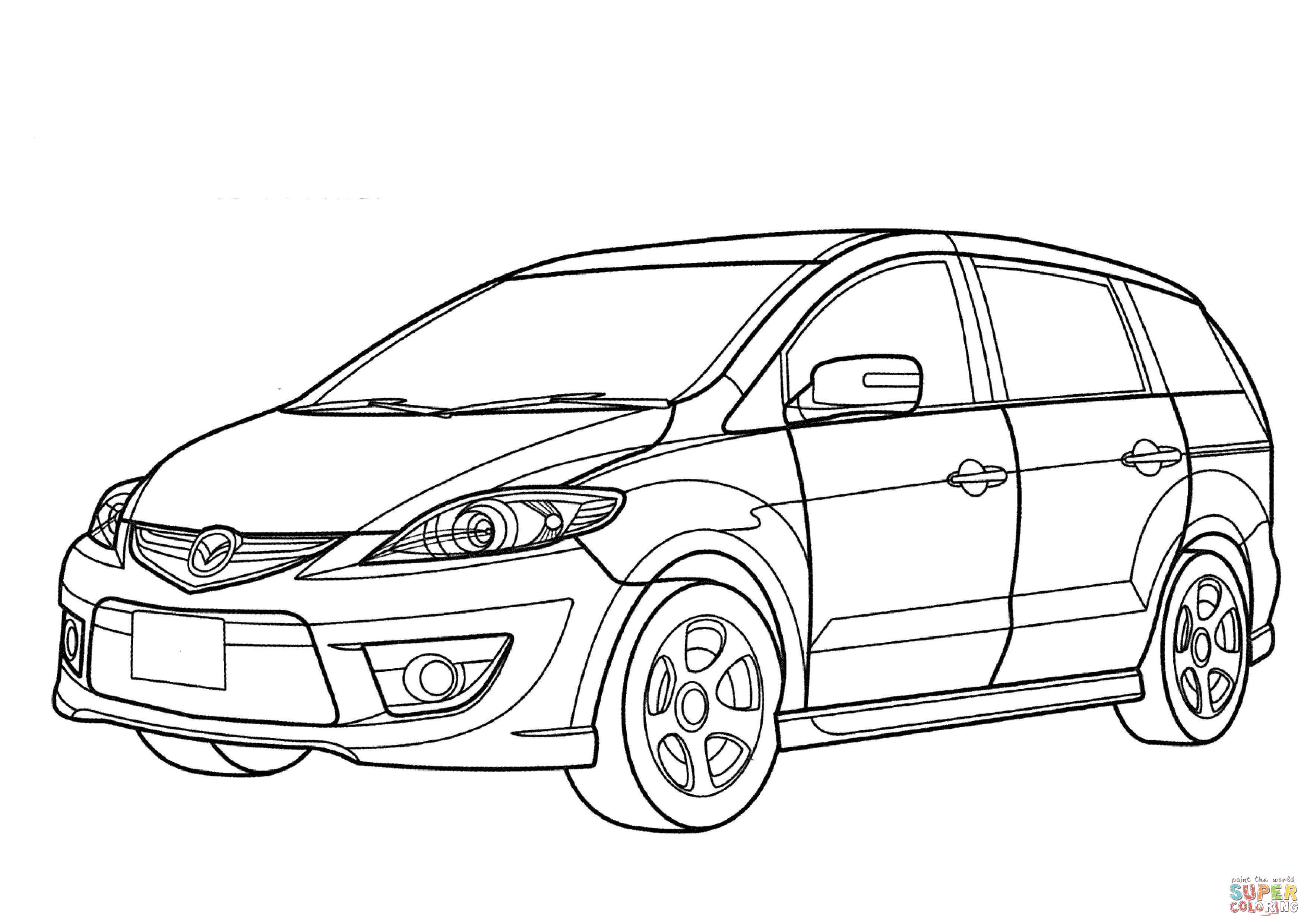 Mazda Premacy minivan coloring page | Free Printable Coloring Pages