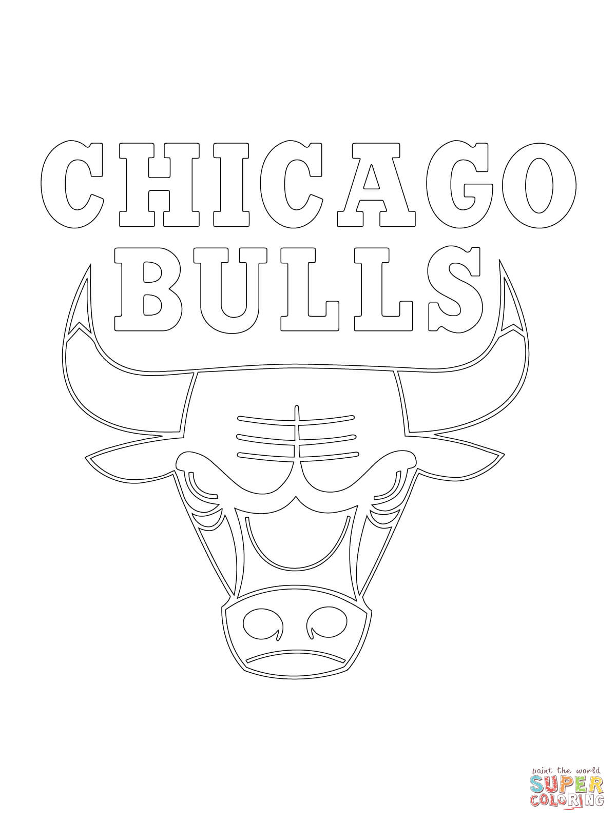 Chicago Bulls Logo coloring page | Free Printable Coloring Pages