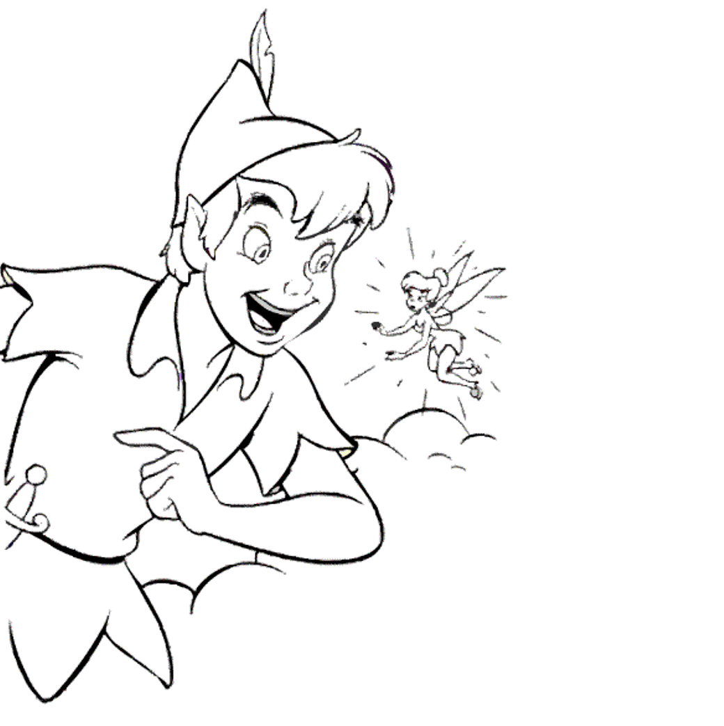 Tinkerbell Coloring Pages Tell To Peter Pan | Cartoon Coloring ...
