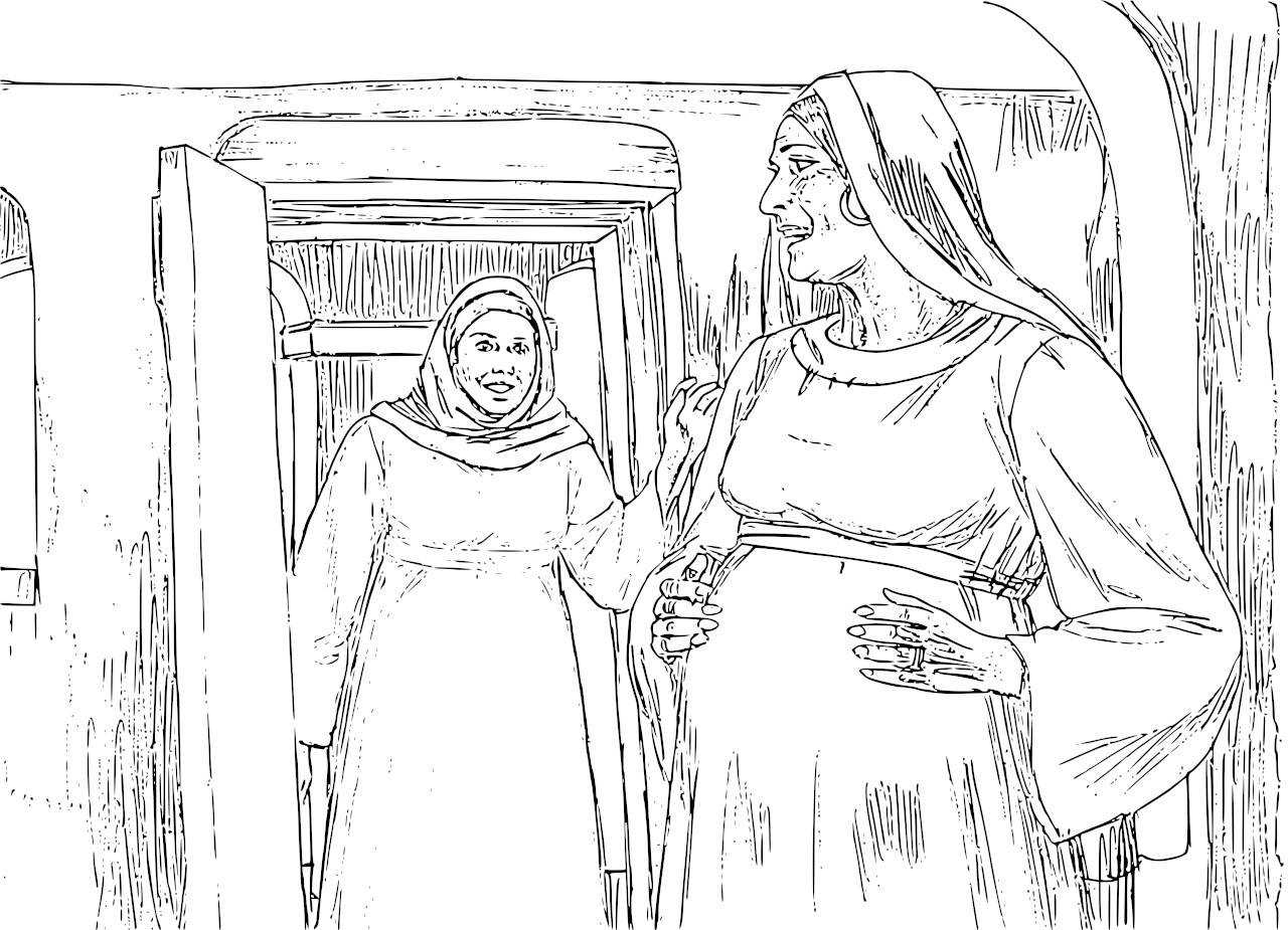 Annunciation and Visitation Coloring Pages