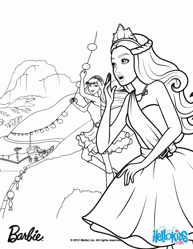 Barbie THE PRINCESS & THE POPSTAR coloring pages - Fireworks ...