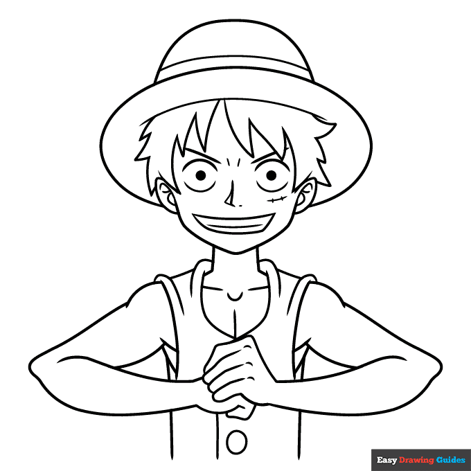 Monkey D Luffy from One Piece Coloring Page | Easy Drawing Guides