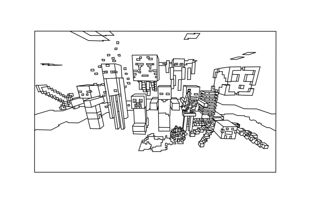Minecraft Coloring Pages Zombie Pigman - HiColoringPages