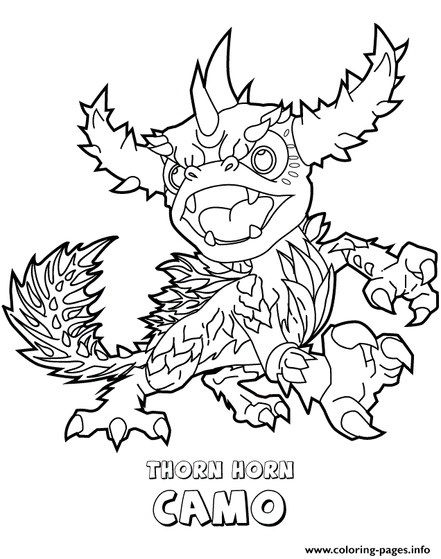 Skylanders Swap Force Thorn Horn Camo Coloring Pages Printable