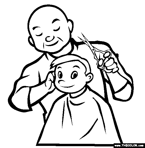 Barber Coloring Page | Free Barber Online Coloring