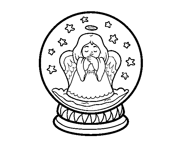 Snowball with angel coloring page - Coloringcrew.com