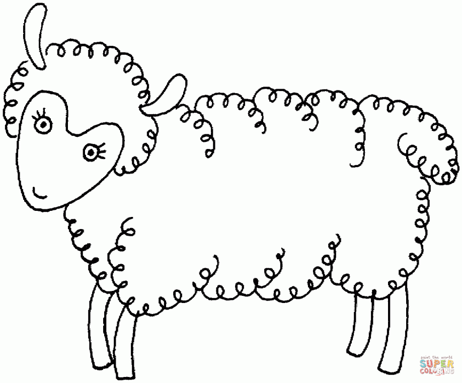 Sheep Outline Coloring Page Sheep Coloring Page Sheep Coloring ...